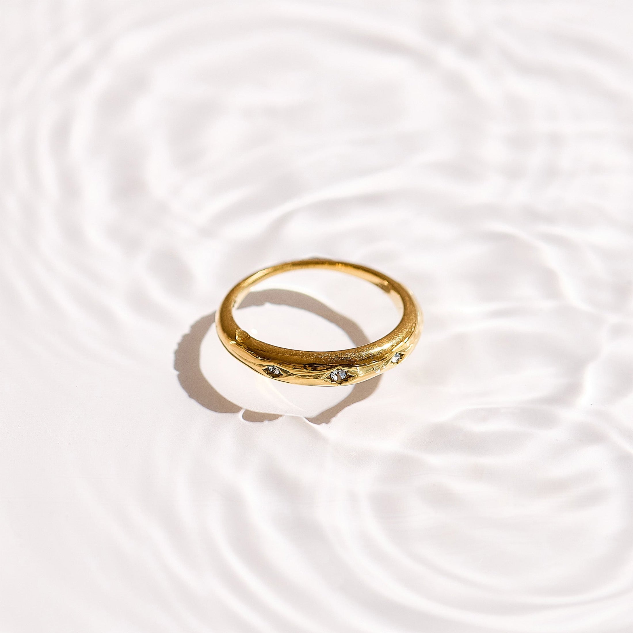 Starburst Crystal Band Ring