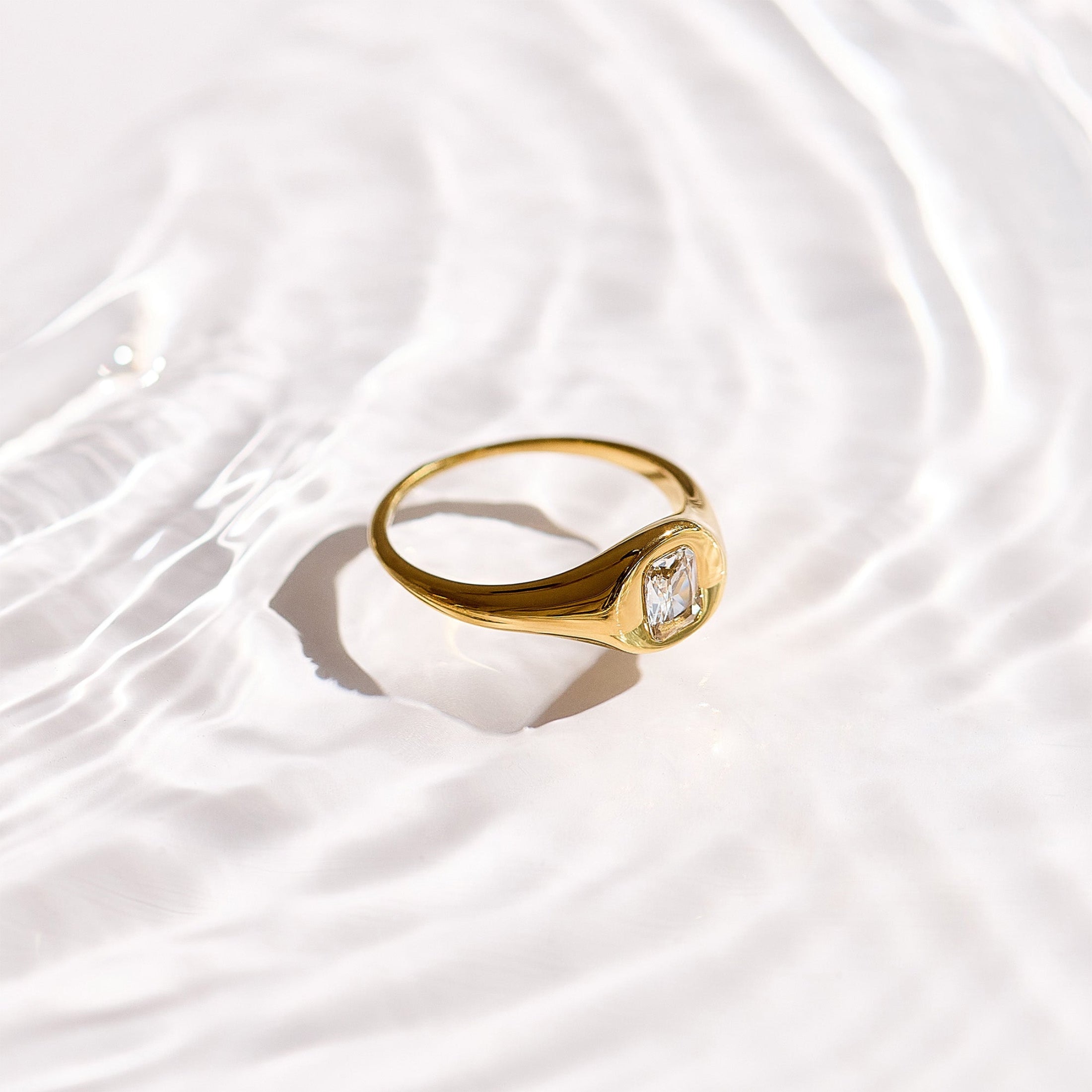 Crystal Cushion Dome Ring