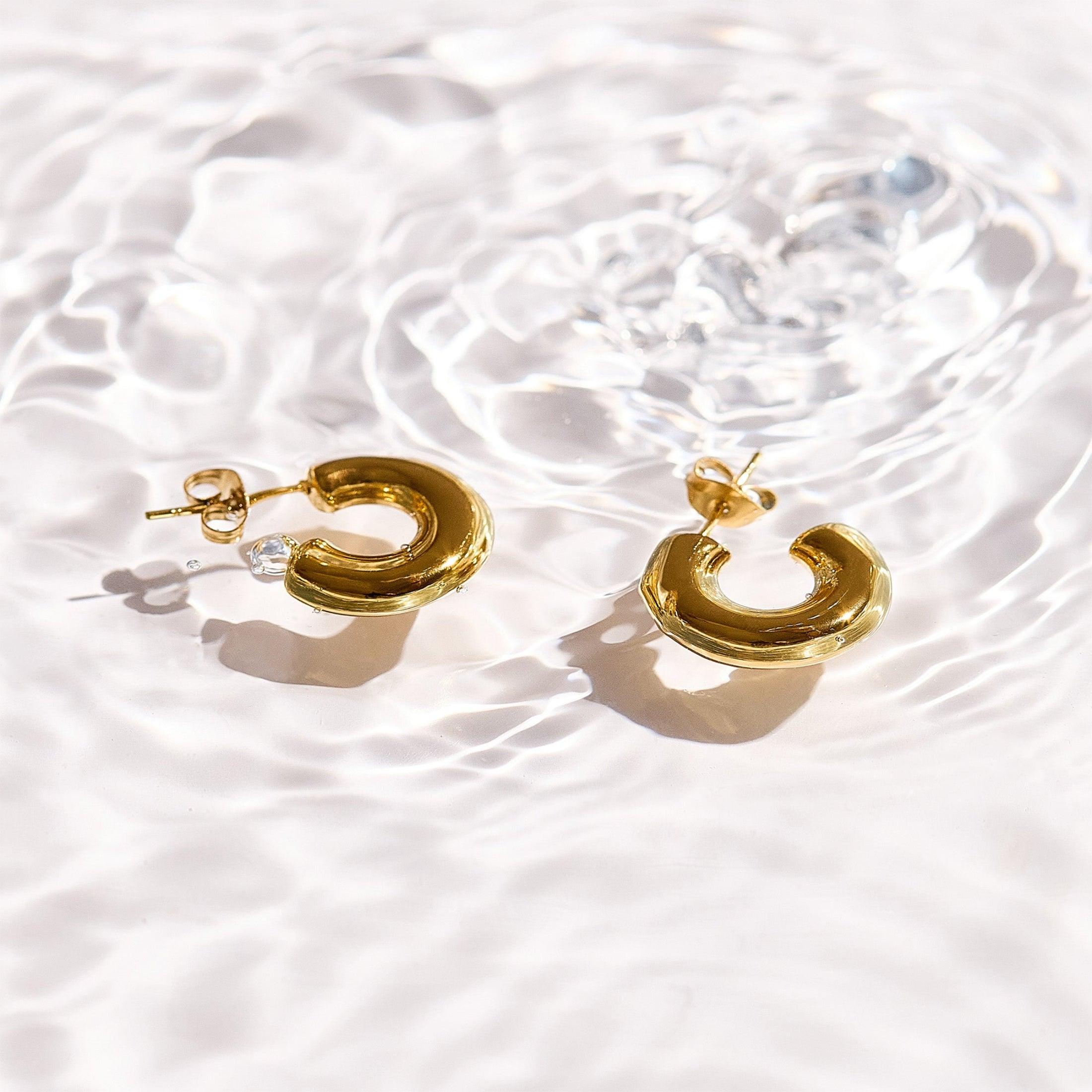 Chunky Curved Hoop Earrings
