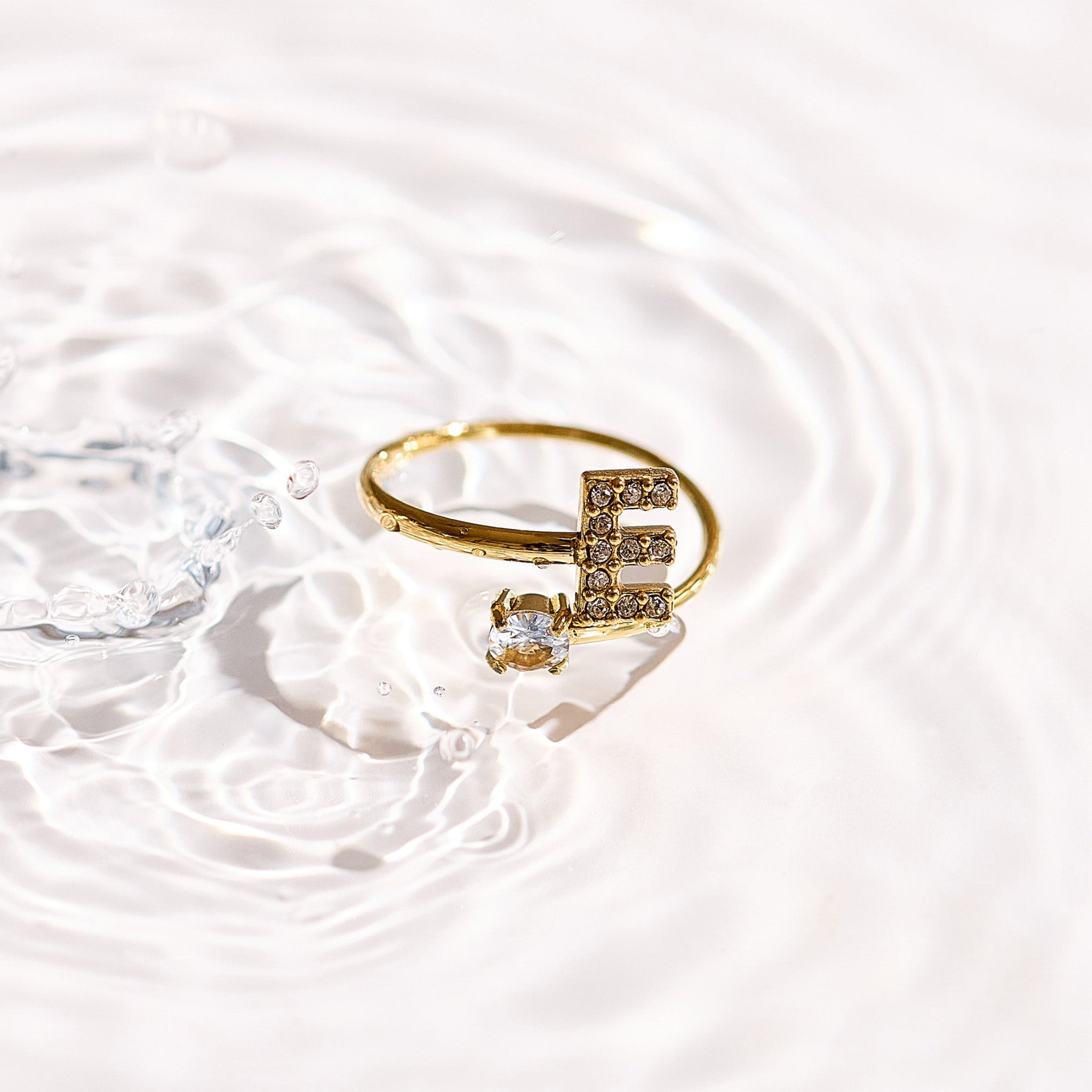 Sparkle Initial Wrap Ring