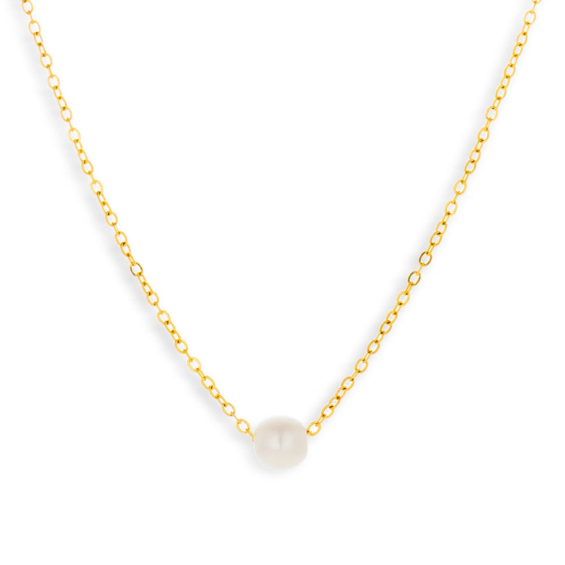 Single Pearl Drop Necklace - AQeCom