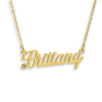 Custom/Personalized Nameplate with Gemstone Necklace - AQeCom