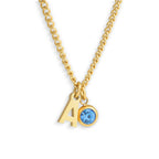 Custom/Personalized Initial Pendant Necklace w/ Birthstone - AQeCom
