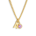 Custom/Personalized Initial Pendant Necklace w/ Birthstone - AQeCom