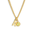 Custom/Personalized Initial Pendant Necklace w/ Birthstone - AQeCom