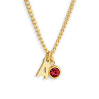 Custom/Personalized Initial Pendant Necklace w/ Birthstone - AQeCom