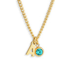Custom/Personalized Initial Pendant Necklace w/ Birthstone - AQeCom