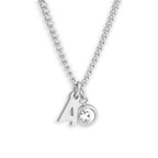 Custom/Personalized Initial Pendant Necklace w/ Birthstone - AQeCom