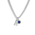 Custom/Personalized Initial Pendant Necklace w/ Birthstone - AQeCom