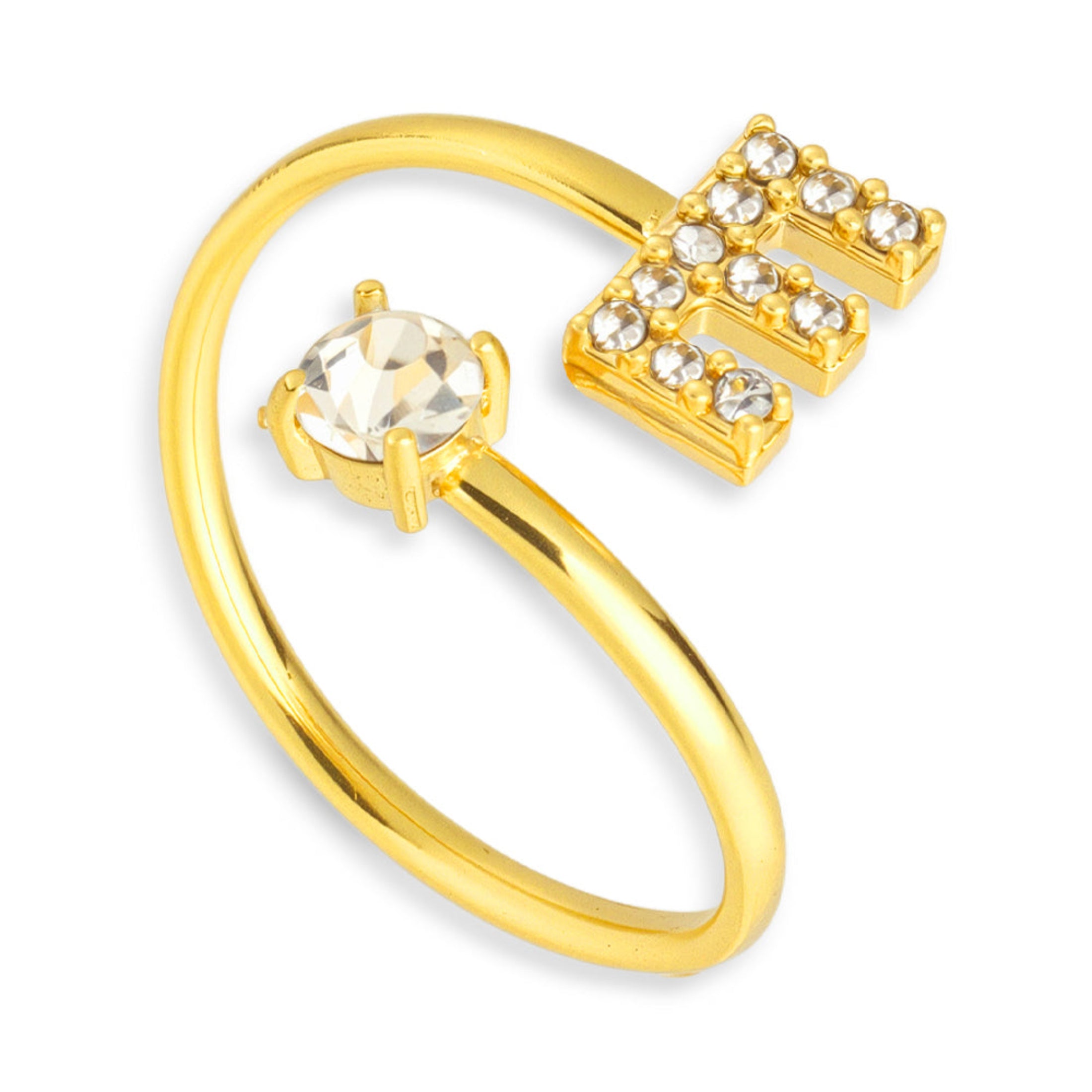 Sparkle Initial Wrap Ring - EVRYJEWELS