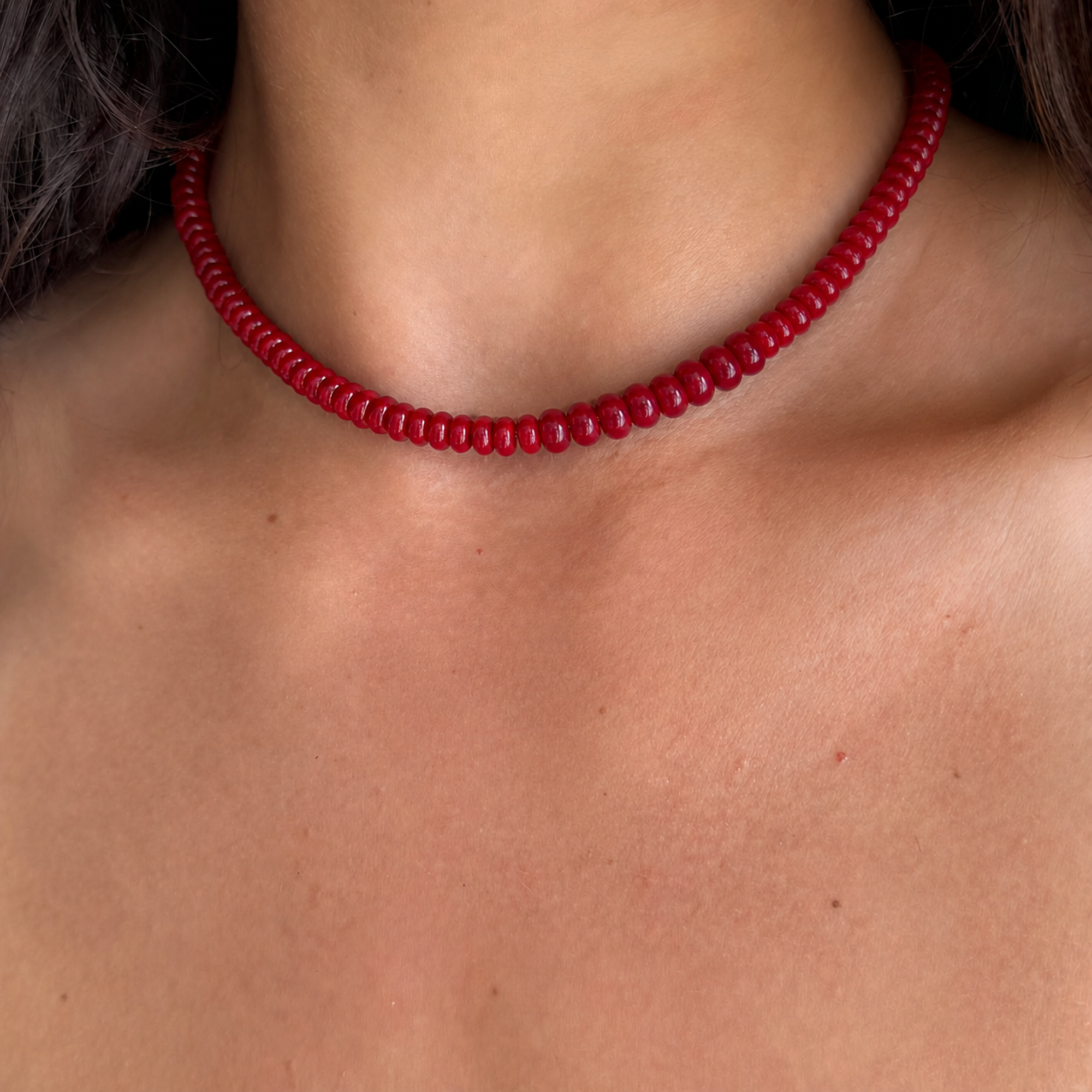 Scarlet Glow Beaded Necklace