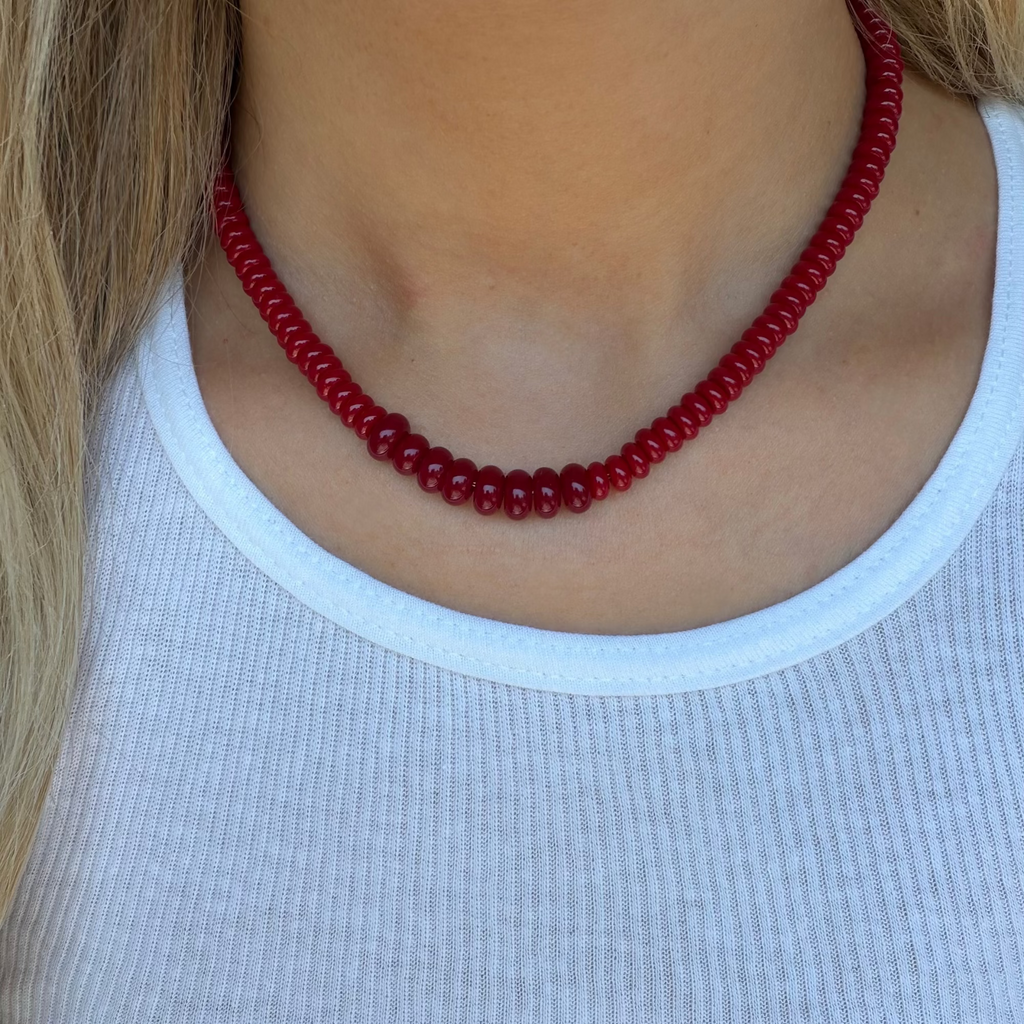 Scarlet Glow Beaded Necklace - EVRYJEWELS