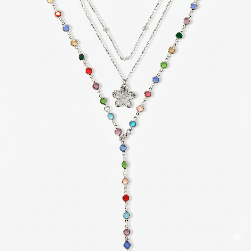 Sunset Glow Rainbow Necklace Set