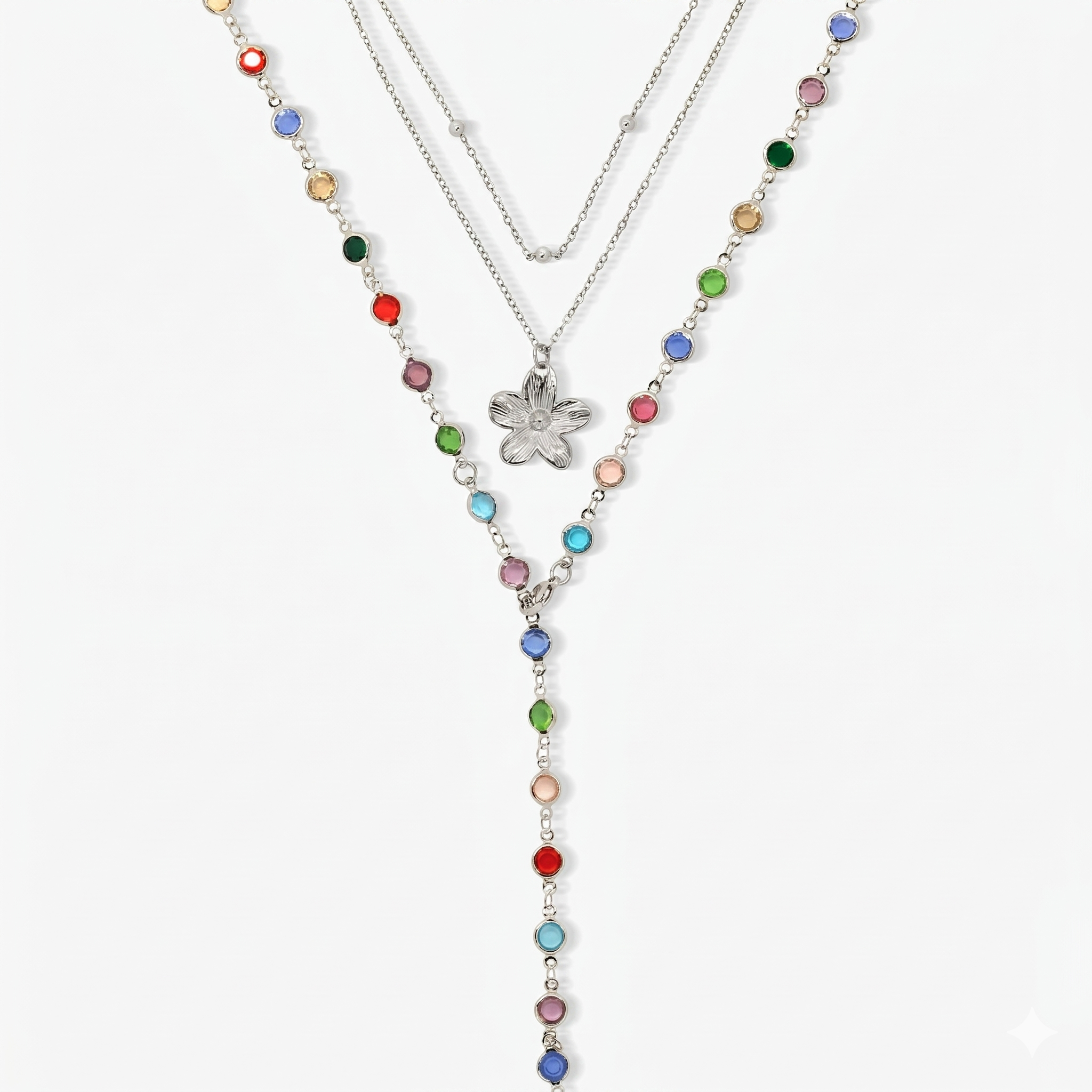 Sunset Glow Rainbow Necklace Set