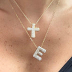 Pave Bubble Letter Necklace