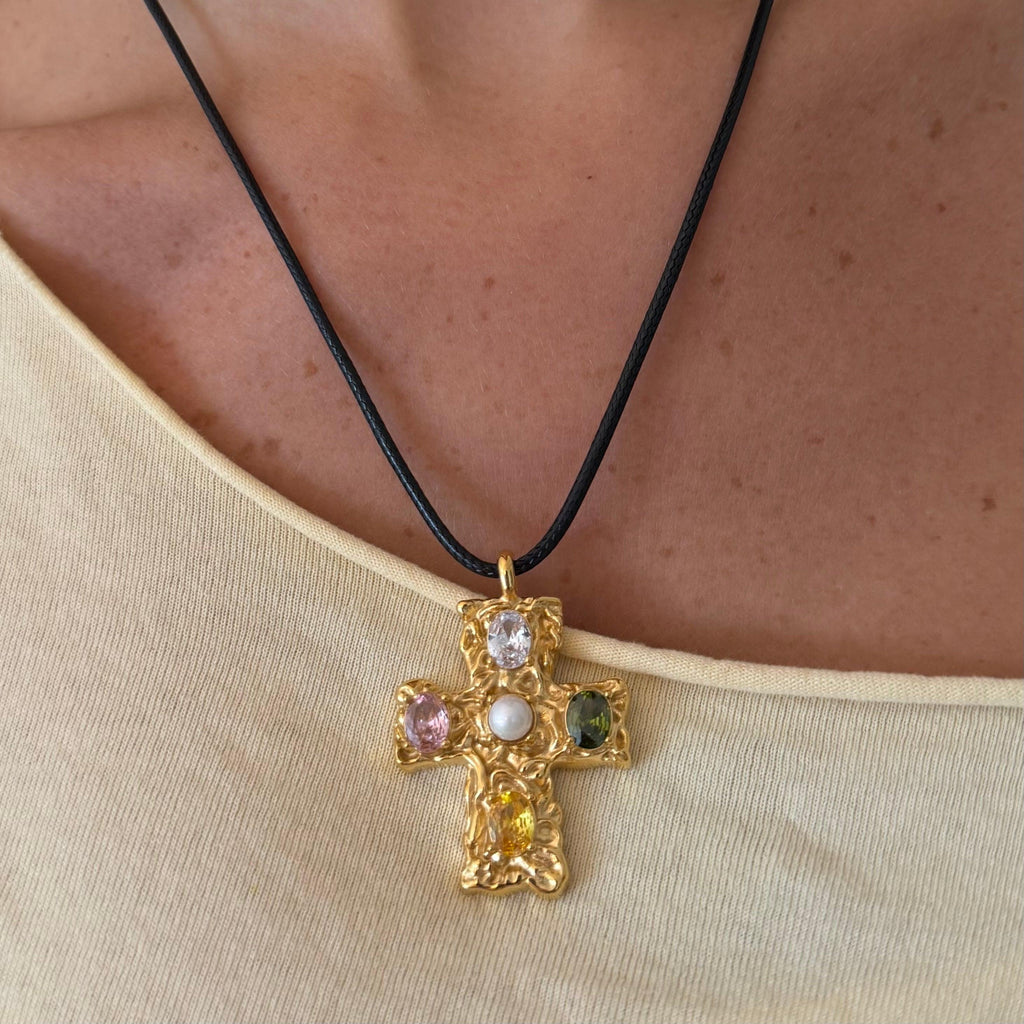 Popstar Cross Cord Necklace