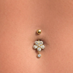 Flower Kiss Belly Ring - EVRYJEWELS