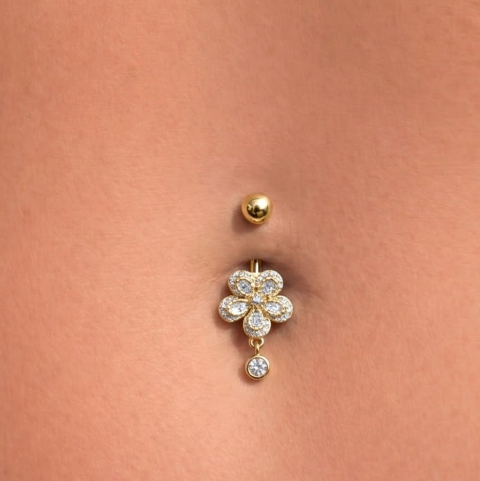Flower Kiss Belly Ring - EVRYJEWELS