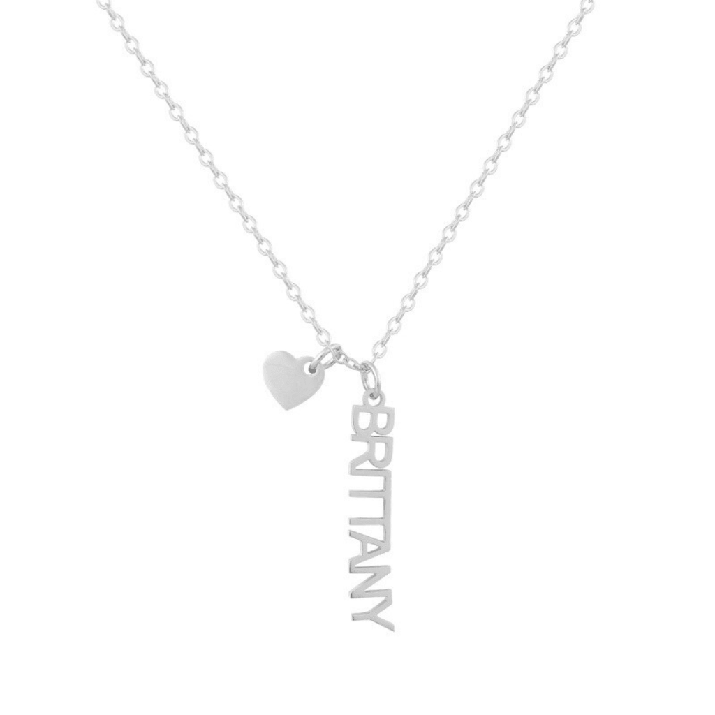 Custom/Personalized Mini Vertical Charm Nameplate Necklace - AQeCom