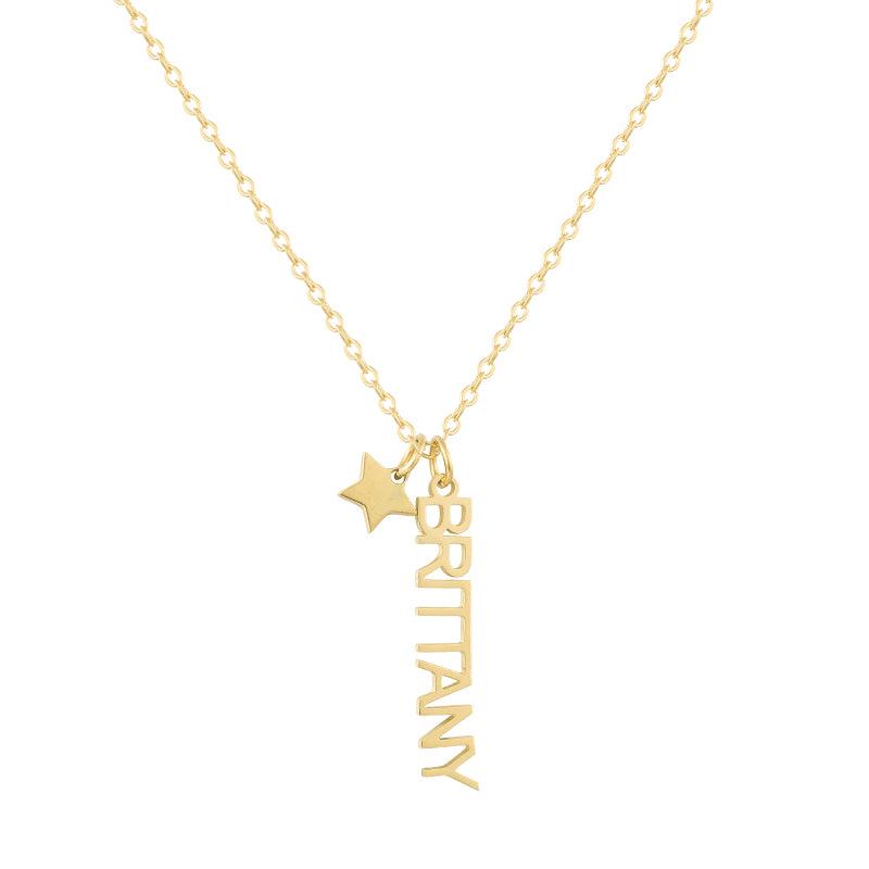 Custom/Personalized Mini Vertical Charm Nameplate Necklace - AQeCom