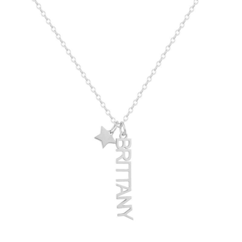 Custom/Personalized Mini Vertical Charm Nameplate Necklace - AQeCom