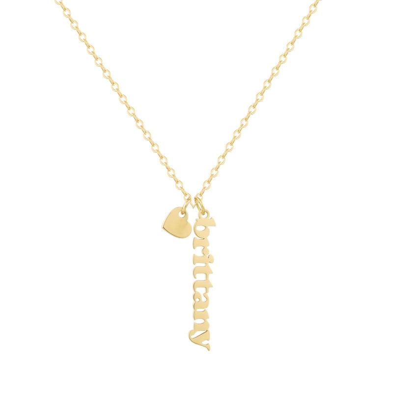 Custom/Personalized Mini Vertical Charm Nameplate Necklace - AQeCom