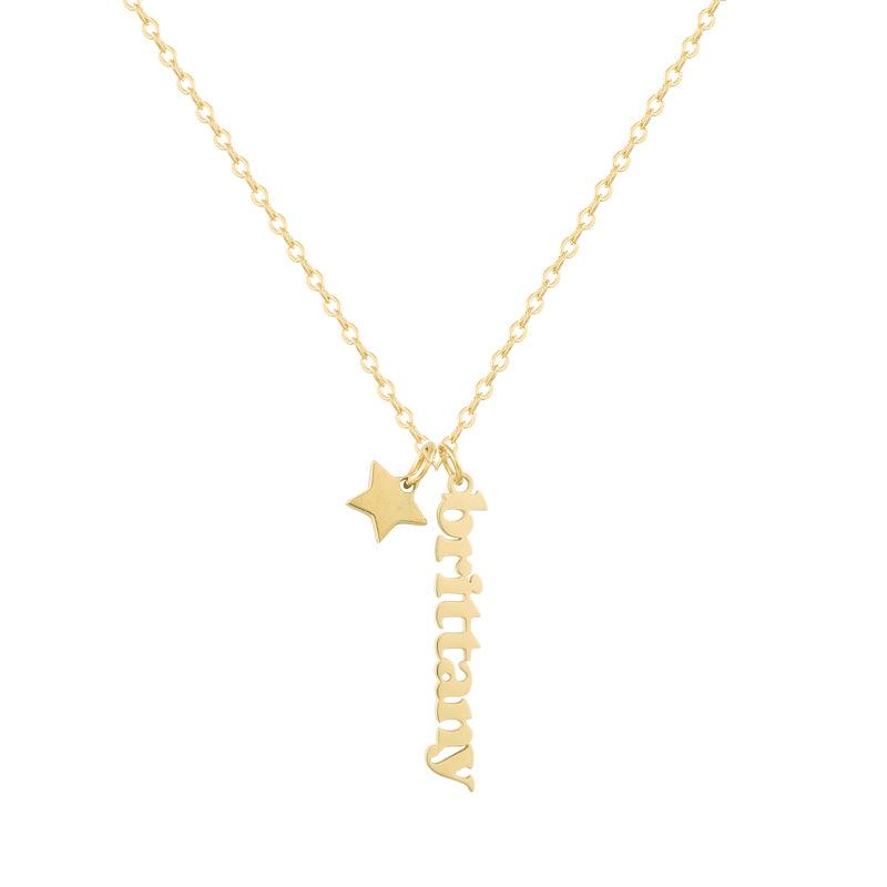 Custom/Personalized Mini Vertical Charm Nameplate Necklace - AQeCom