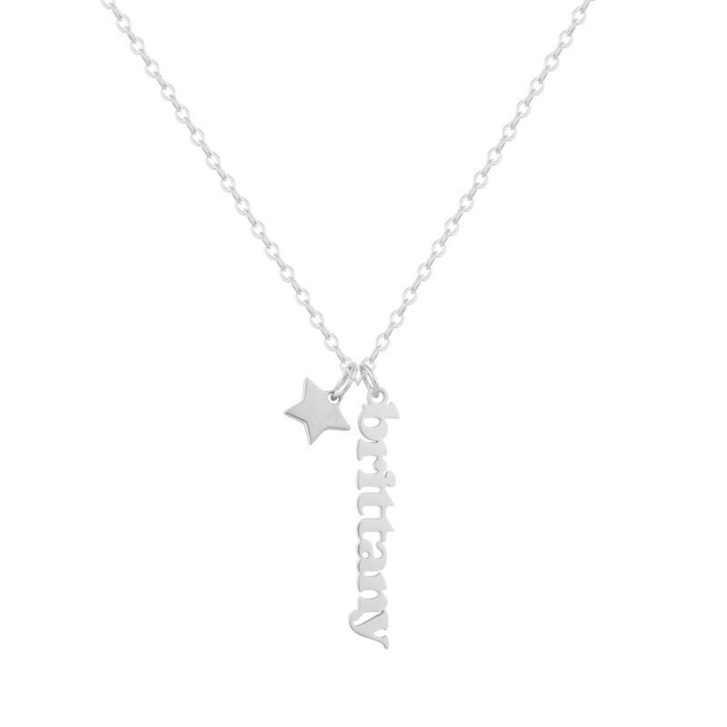 Custom/Personalized Mini Vertical Charm Nameplate Necklace - AQeCom