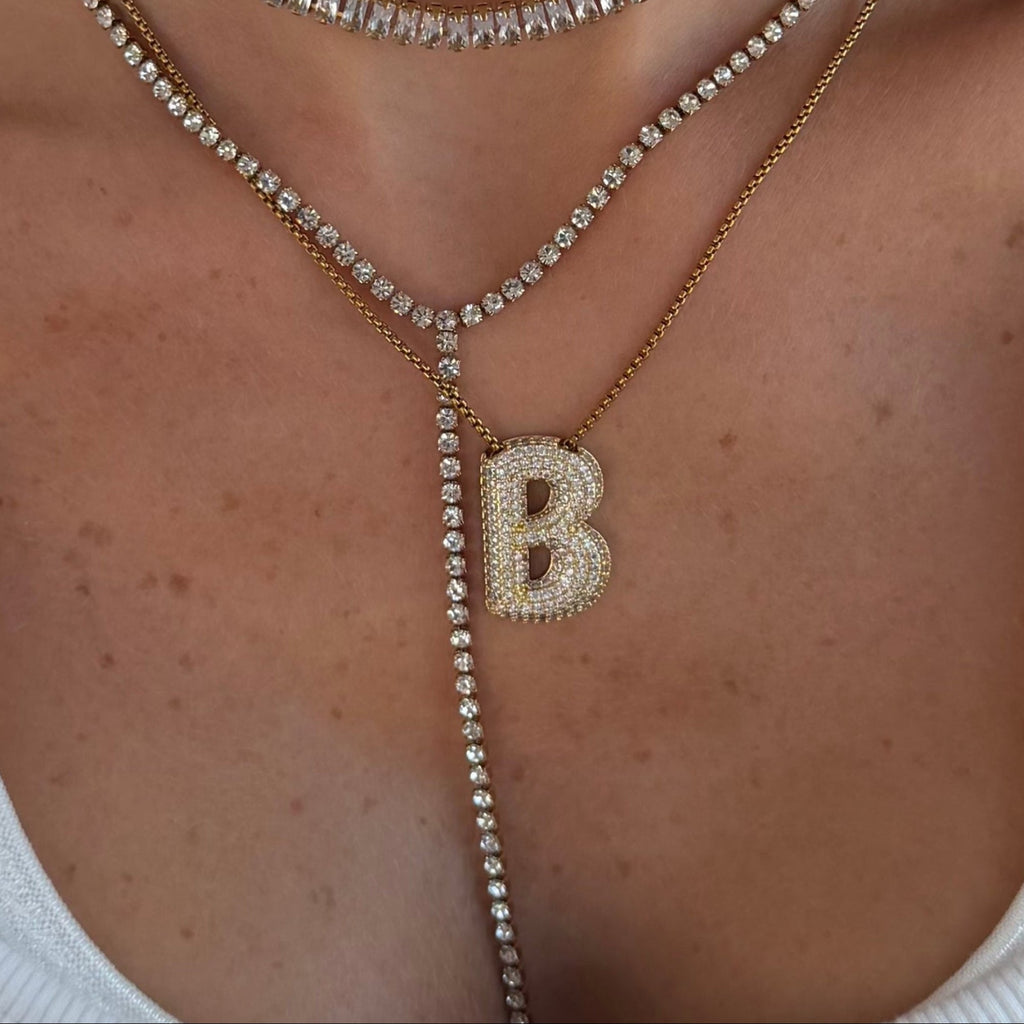 Nena Tennis Lariat Necklace