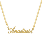 Custom/Personalized Herringbone Nameplate Necklace - AQeCom