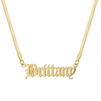 Custom/Personalized Herringbone Nameplate Necklace - AQeCom