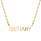 Custom/Personalized Herringbone Nameplate Necklace - AQeCom