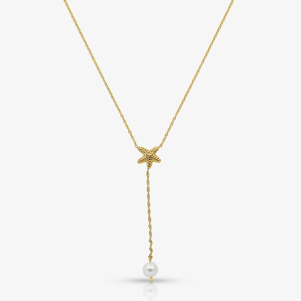 Pearly Sea Lariat Necklace
